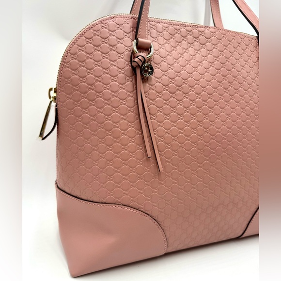 Auth Gucci Soft Pink Micro Guccisima Leather Bree Dome Shoulder Bag Ex++ - Picture 5 of 15